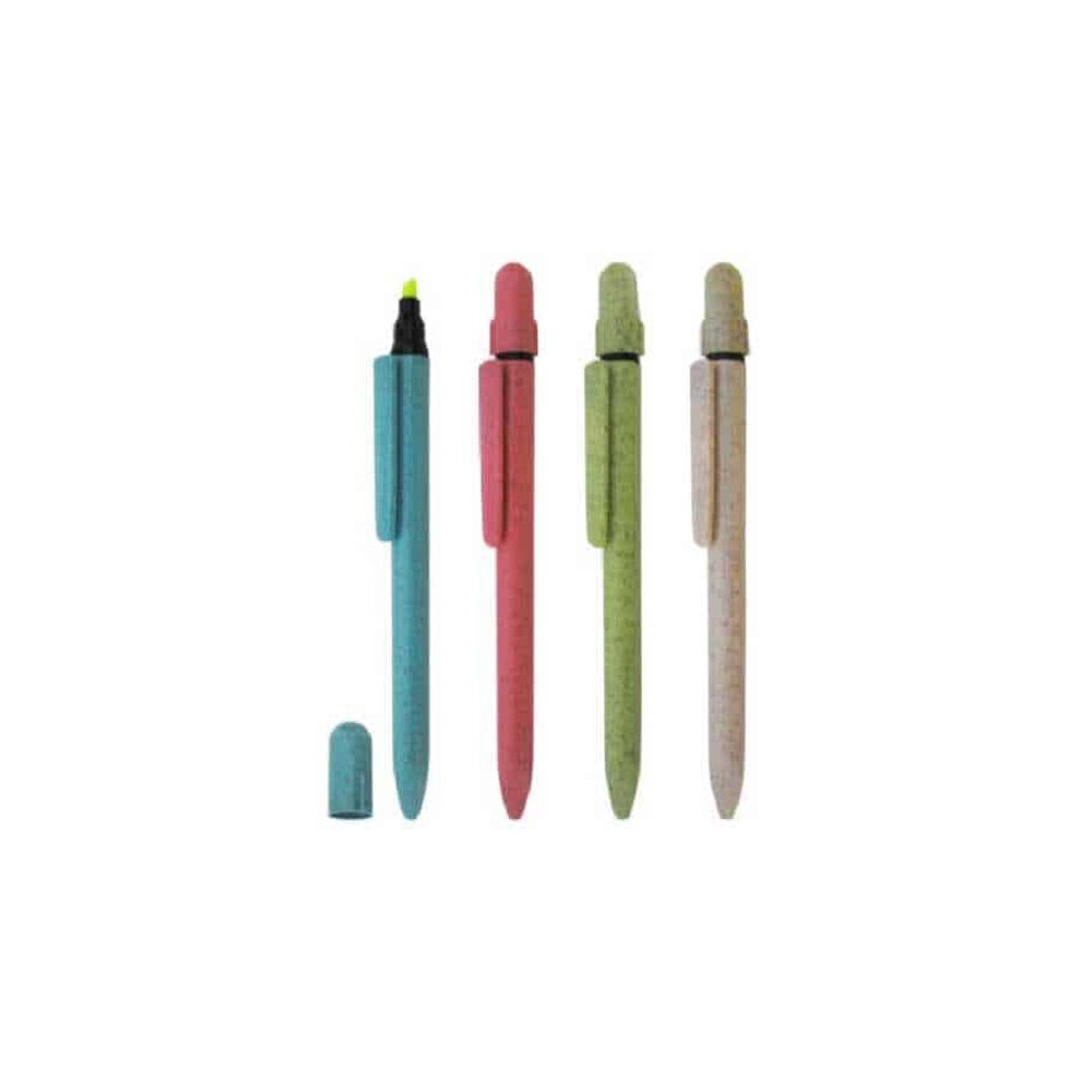 LAPICERO FIBRA DE TRIGO CON RESALTADOR