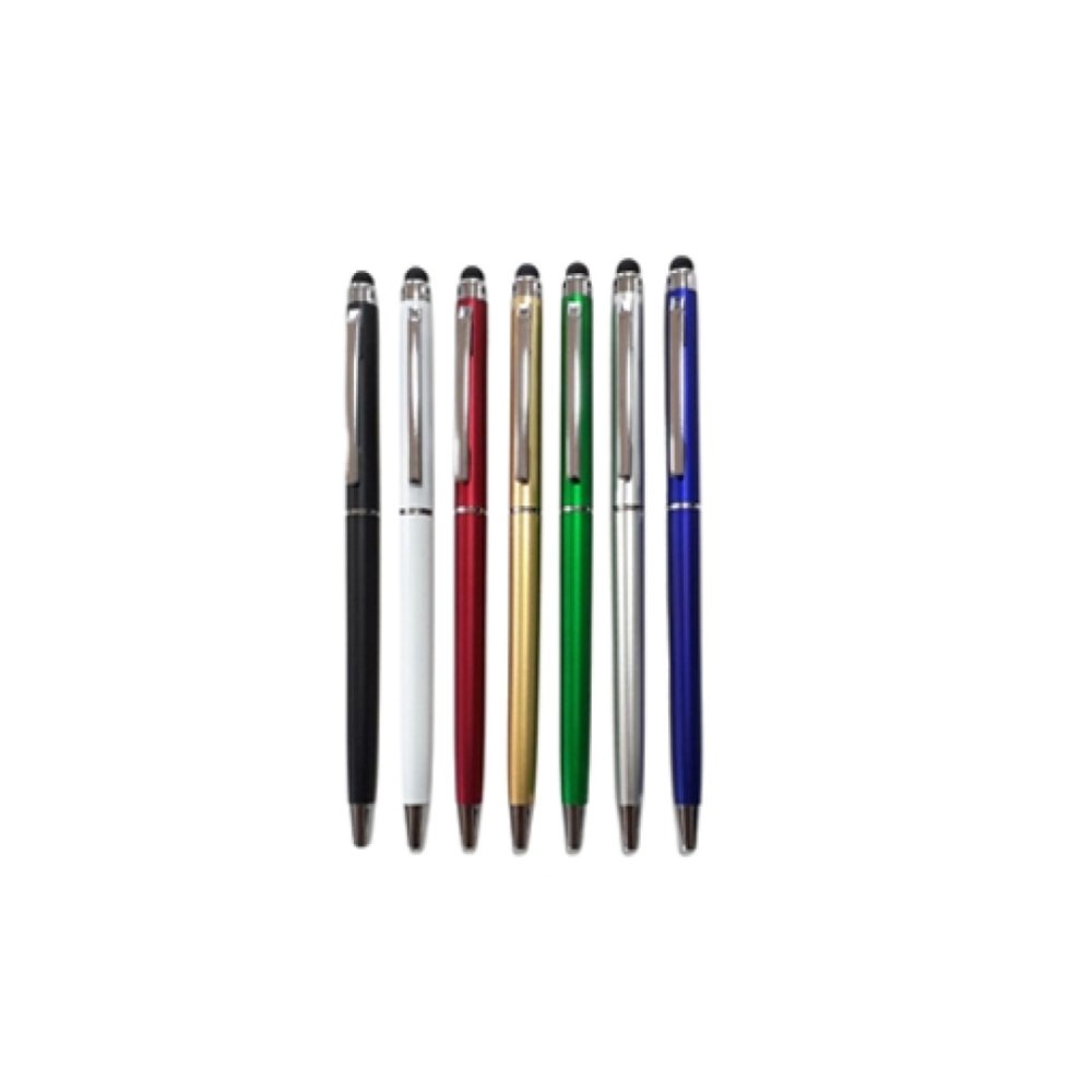 Lapicero plástico DELGADO/ accesorio metálico/ con stylus táctil