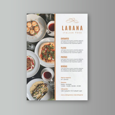 Carta menú para Larana