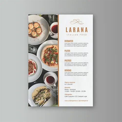 Carta menú para Larana