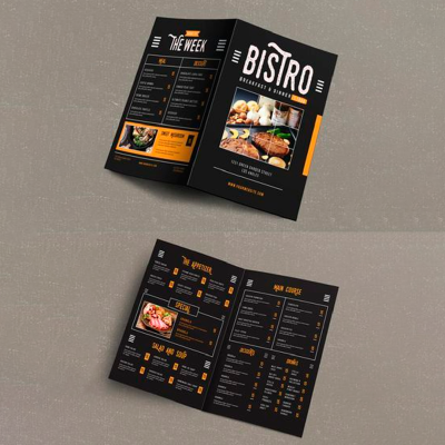 Carta menú para Bistro